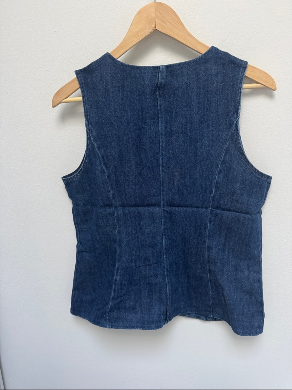 J. Crew Dark Blue Denim Button-Front Vest - Picture 10 of 15